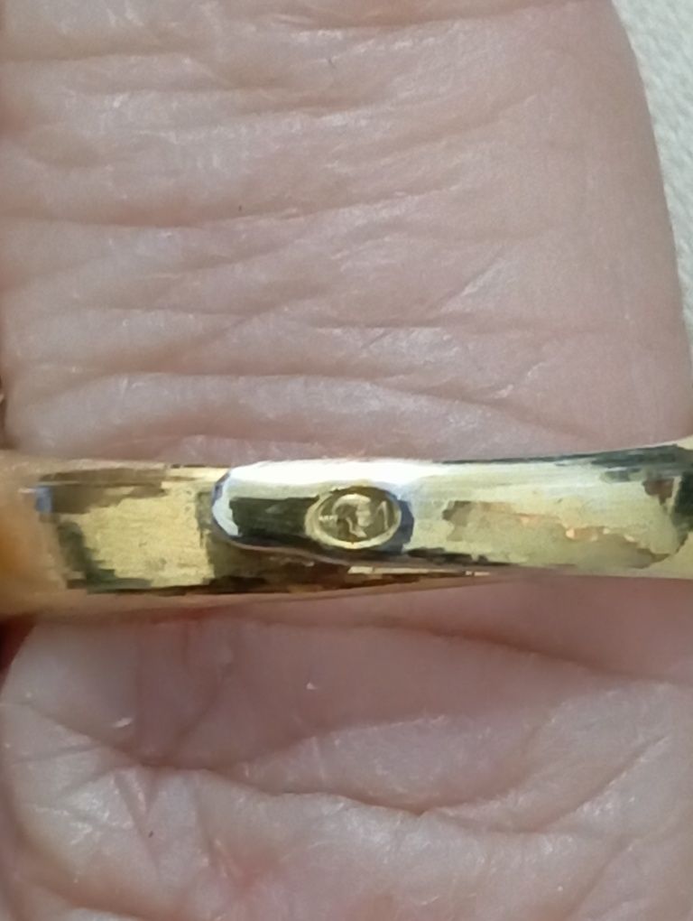 Chinka stare srebro złocone pierścionek  filigran