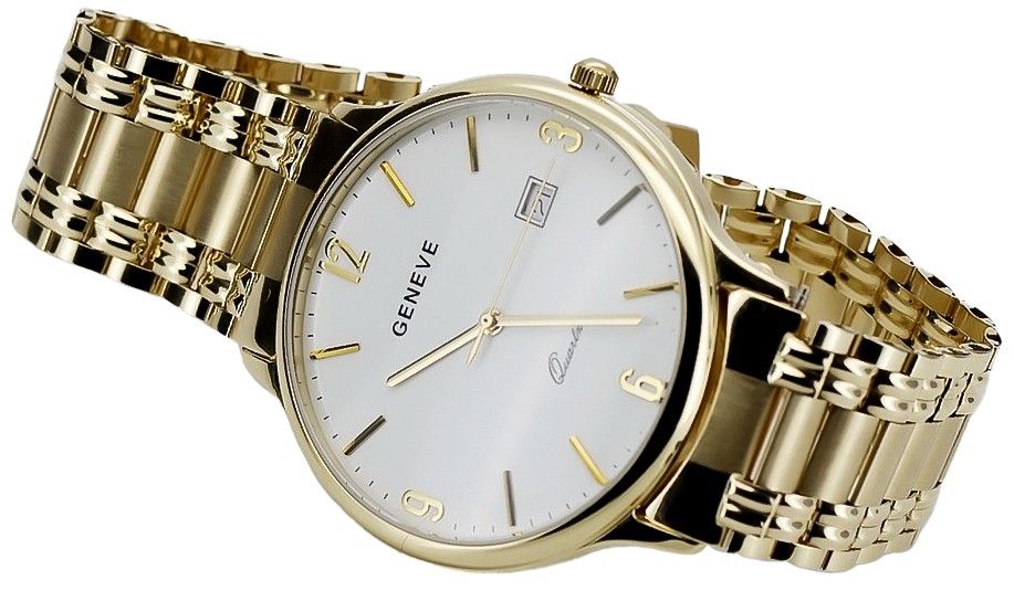 Złoty zegarek męski 14k 585 z bransoletą Geneve Wrocław