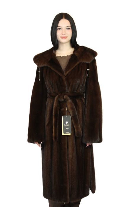 Płaszcz z futra grzbietów norczych -  Mink Male Mahogany