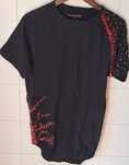 T-shirt Tunica preta senhora com brilhos Tam S