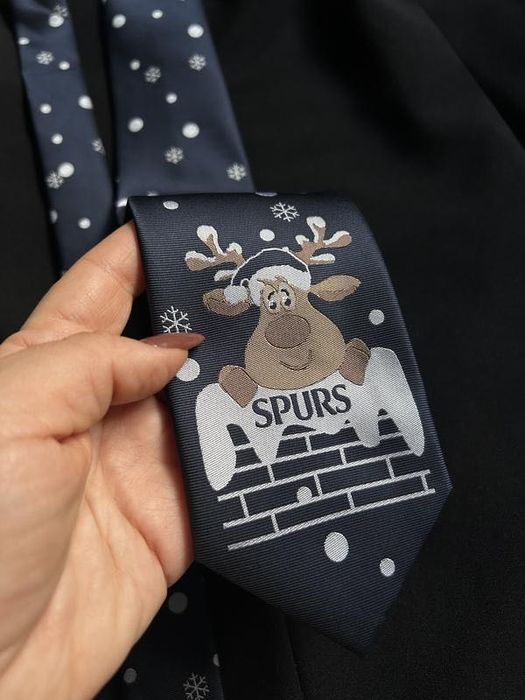 Краватка новорічна темно синя з Оленем