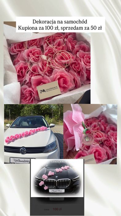 Dekoracja ślubna na samochód
