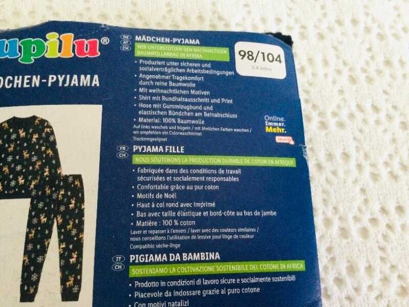 98-104 Німеччина Lupilu! Новорічна Піжама з Оленями нова