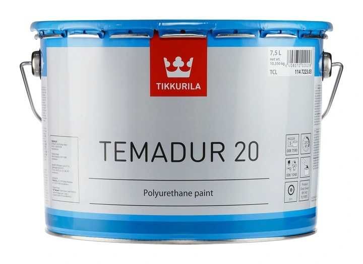Farba podkład emalia TEMADUR 20 ocynk aluminium  CZARNA półmat 3 L