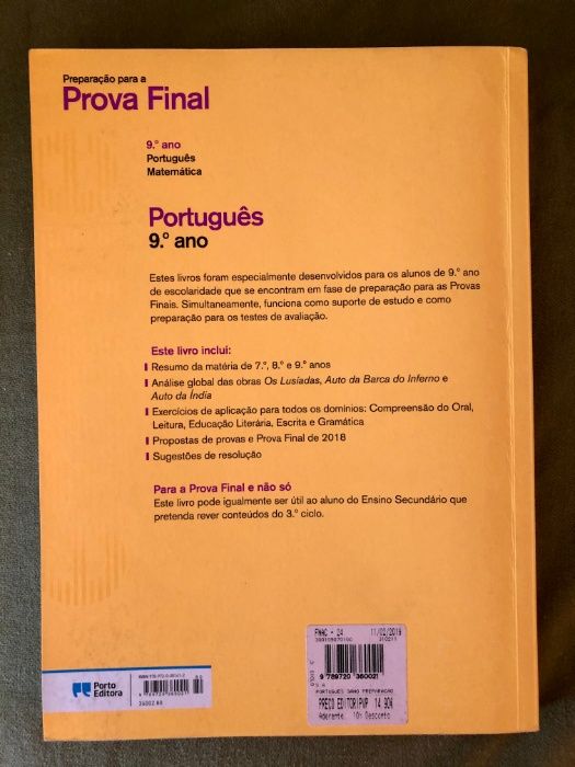 Preparação para a Prova Final Português 9º ano