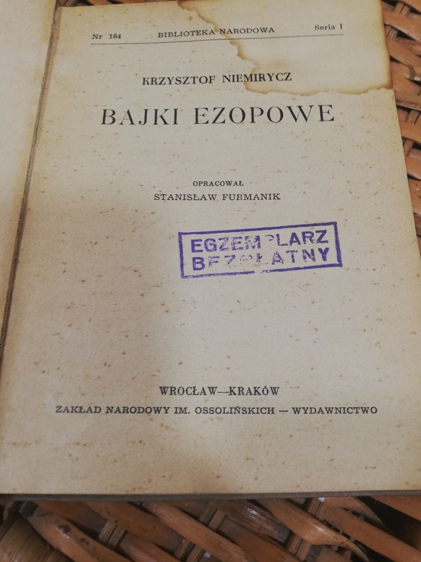 Biblioteka Narodowa Bajki ezopowe Krzysztof Niemirycz
