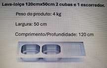 Lava-loiça inox com 2 cubas usado
