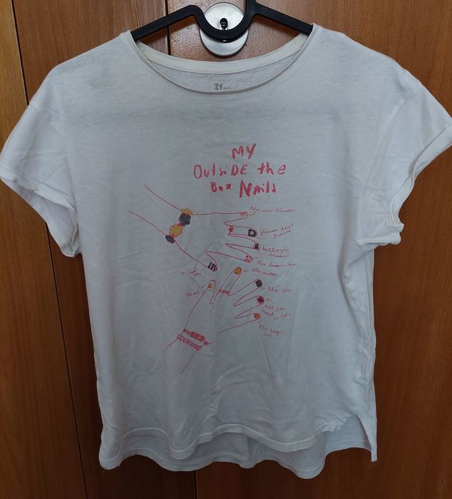 Camisola manga curta branca da zippy