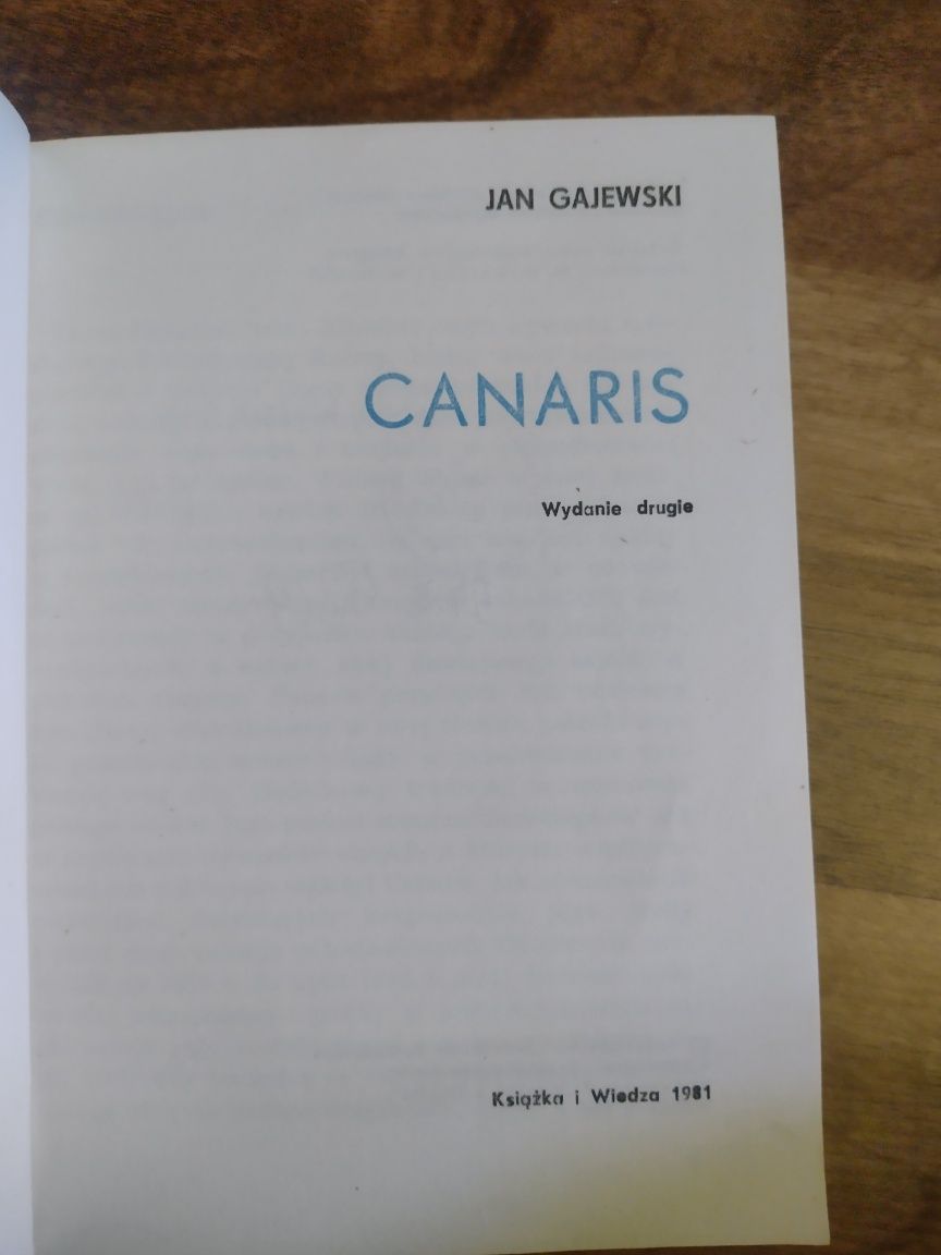 Stara książka Canaris Jan Gajewski