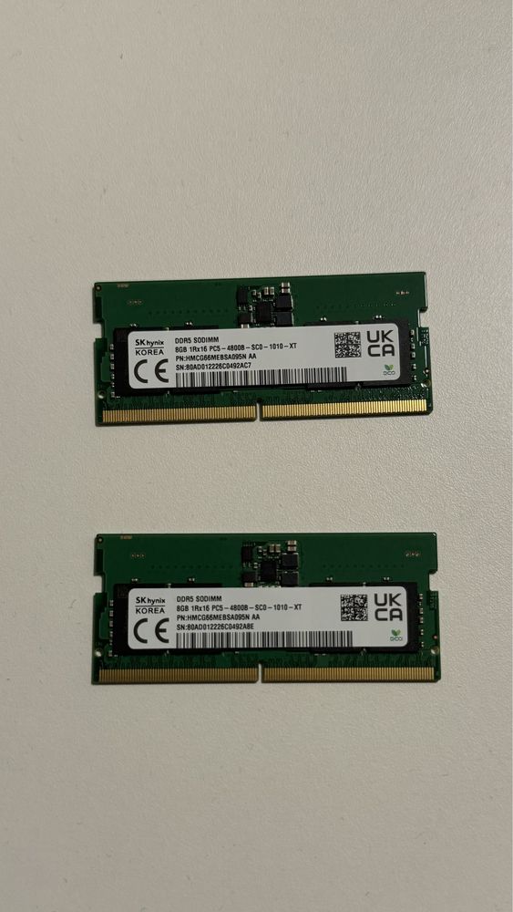 SK Hynix 2x 8GB (16) RAM DDR5 SODIMM PC5-4800 Laptop