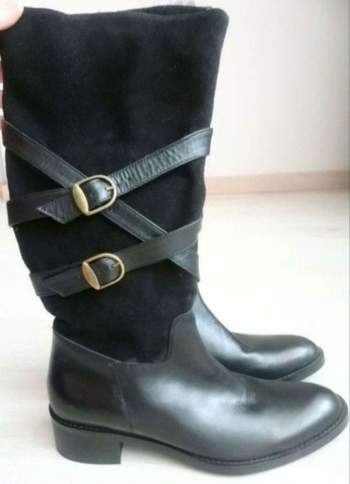 Нові Італійські шкіряні демісезонні чобітки (деми сапоги)