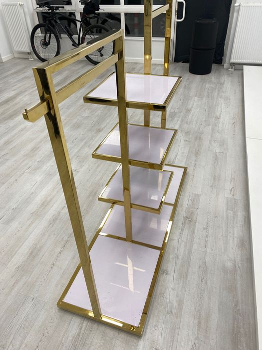 Stojak na odzież złoty chrom