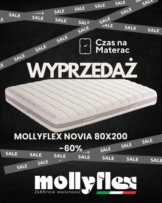 Materac Mollyflex Novia 80x200 wyprzedaz ekspozycji -60%