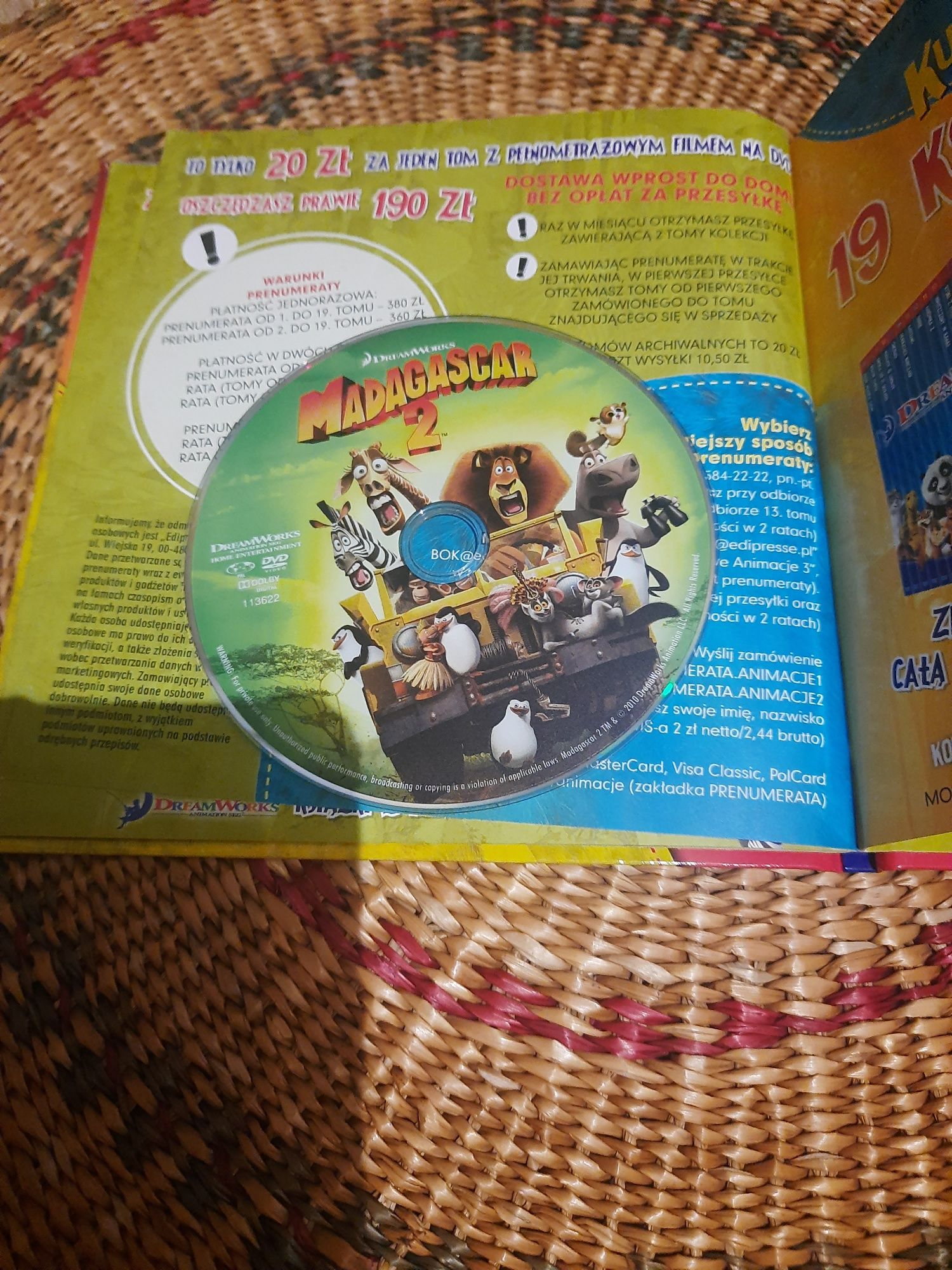 DVD z bajką Madagaskar 2