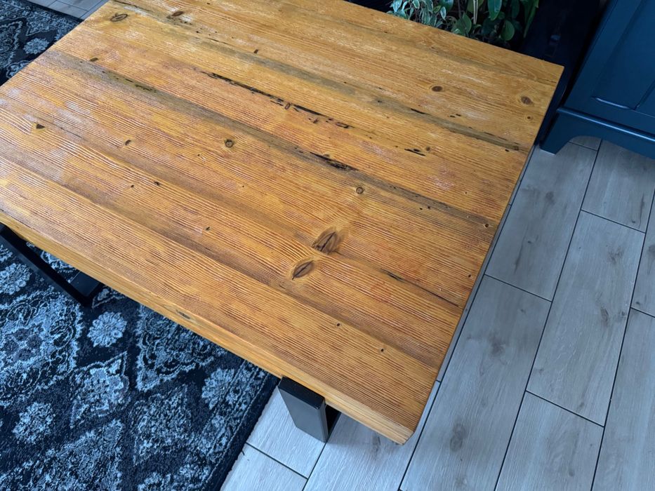 Ława stare drewno metalowe nogi