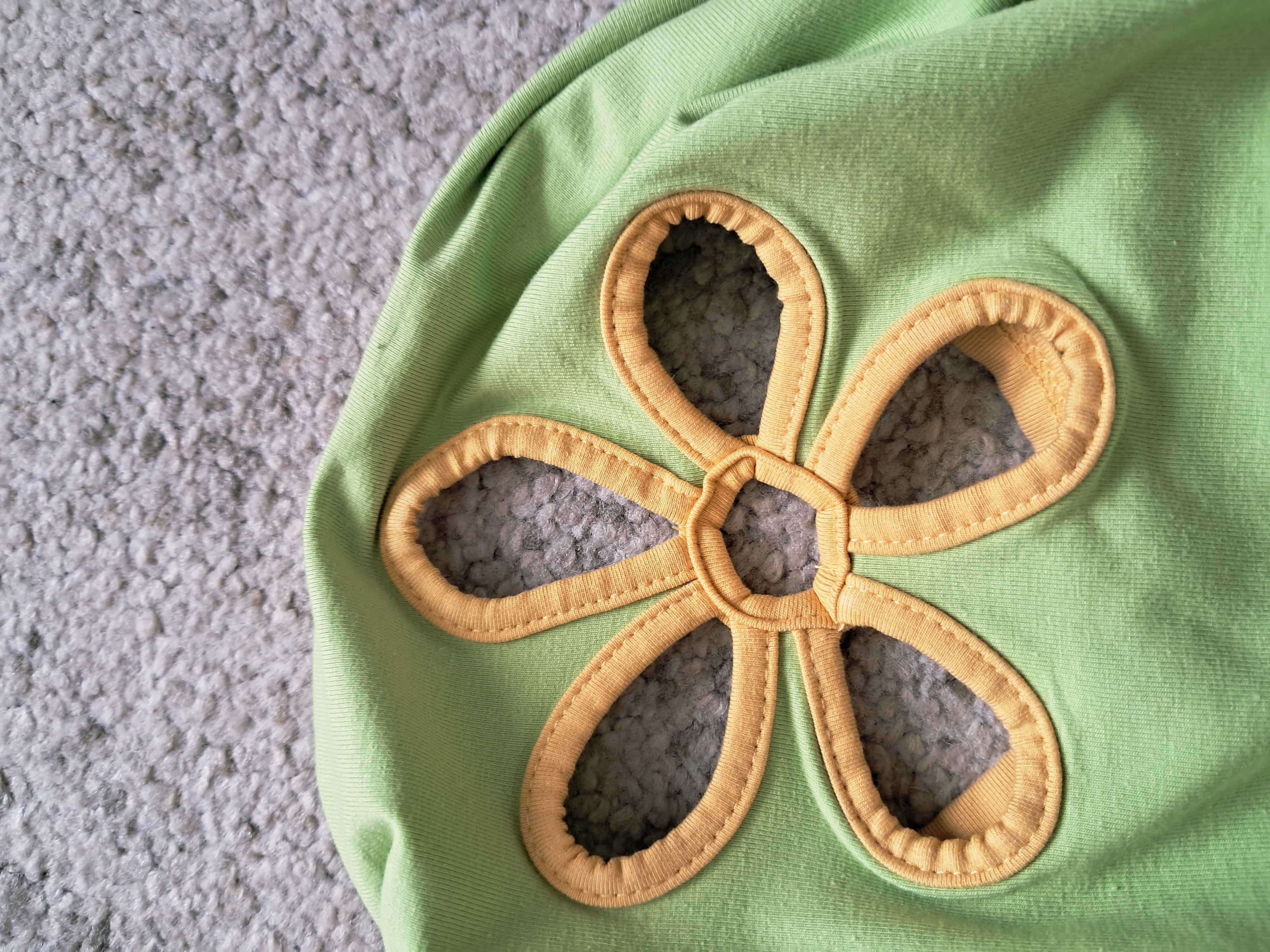 Krótka zielona koszulka w stylu hippie rozm. XS