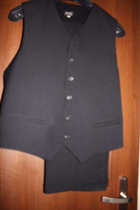 Czarny męski 3 częściowy garnitur - rozmiar L