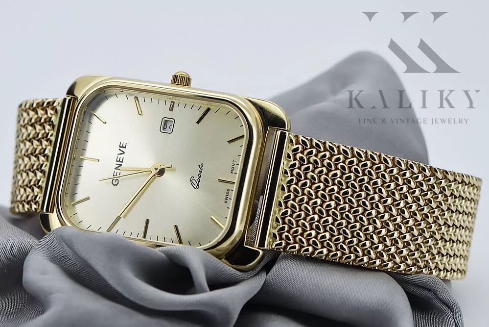 Złoty zegarek męski damski 14k 585 Geneve mw001y&mbw021y Gdańsk
