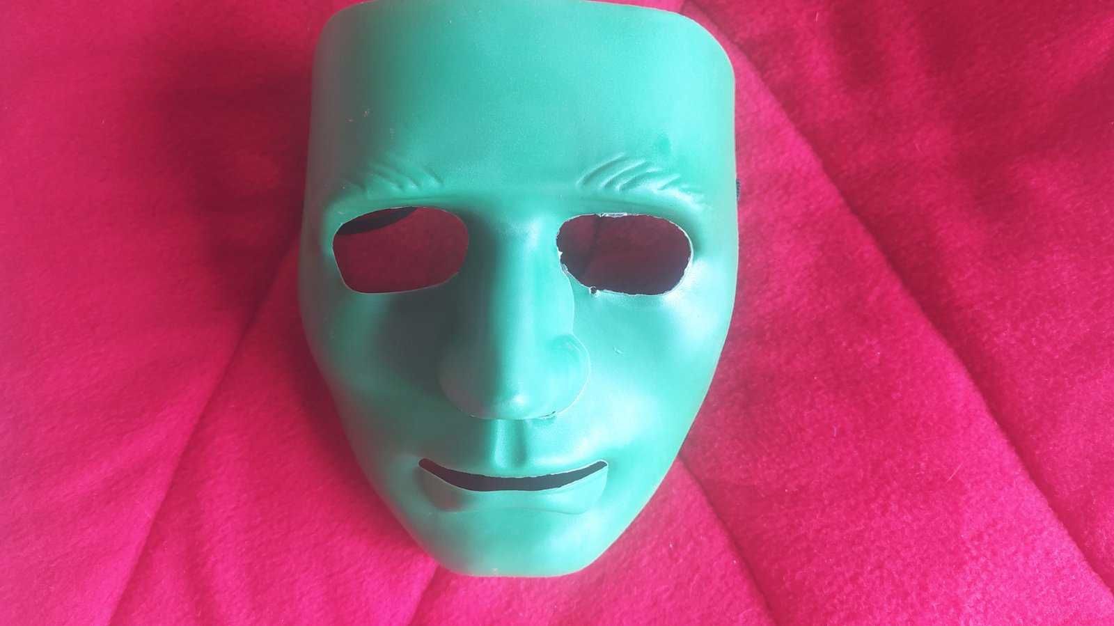 маска кабуки зеленая, безликая