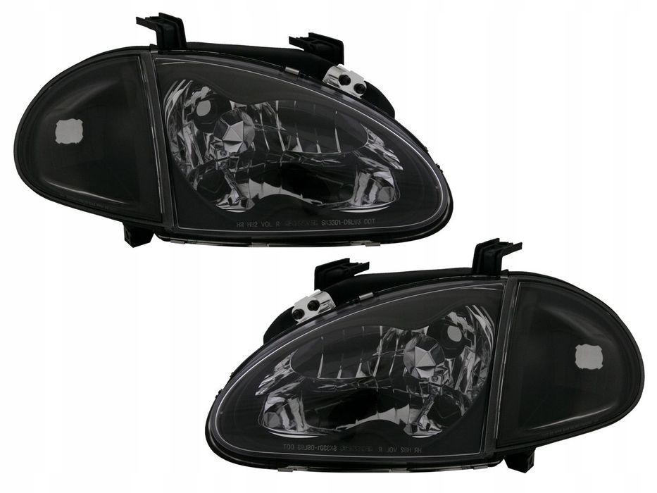 reflektory lampy migacze kpl tuning clear black honda crx del sol 1992-1998