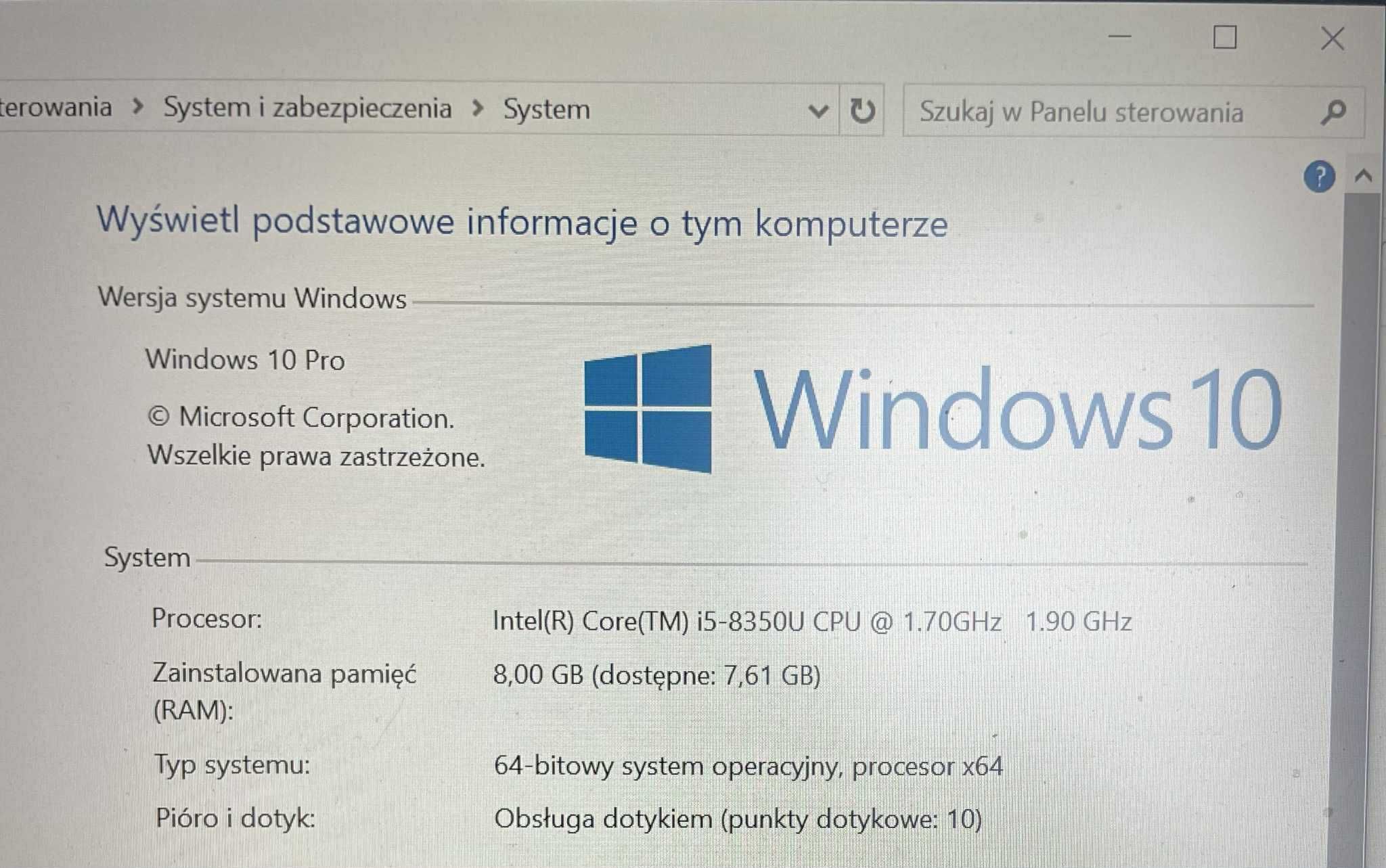 Lenovo ThinkPad T480s i5/8BG RAM/256 GD SSD m.2 WIN10 PRO stan idealny