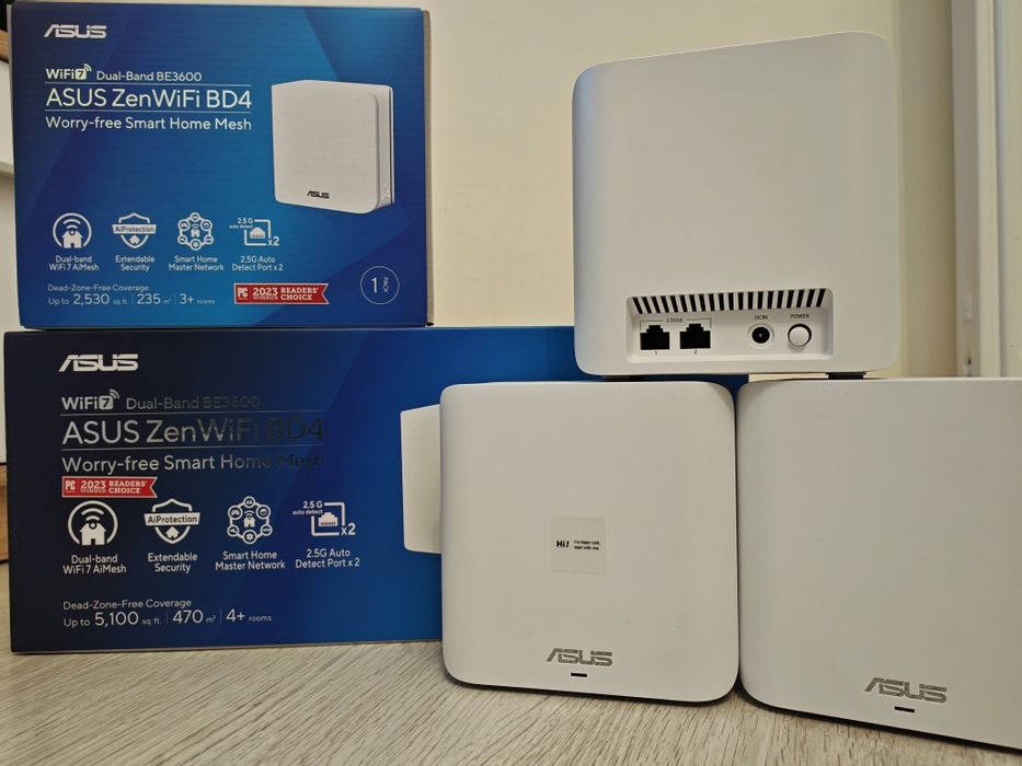 Asus Router ZenWiFi BD4 Dual-band WiFi 7 Mesh - 3 szt., gwarancja.