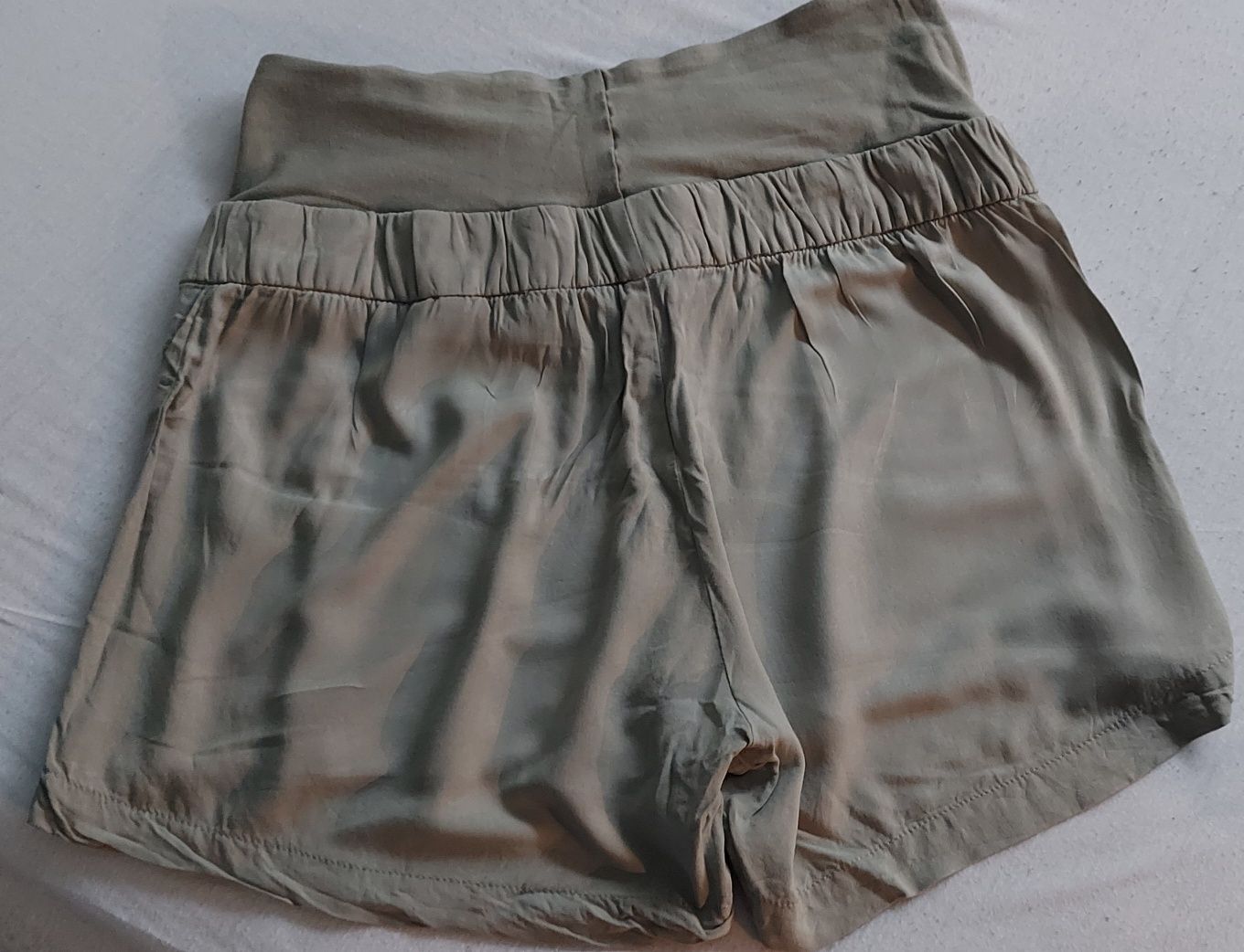 Spodnie ciążowe letnie,  szorty ciążowe hm h&m mama zielone khaki