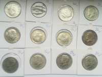 Zestaw 12 srebrnych monet pół dolara z 1997-69 srebro ag half dolar 4
