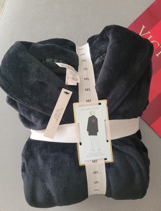 VICTORIA'S SECRET oryginalny z USA szlafrok czarny M L