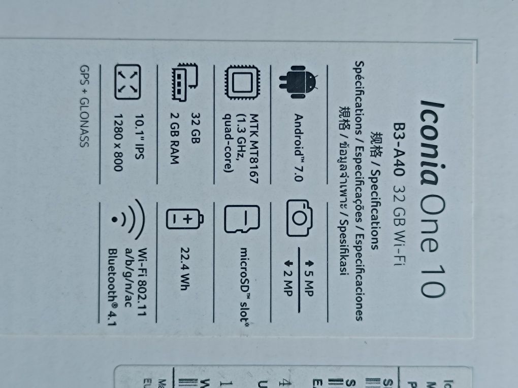 Tablet acer iconia one 10 branco