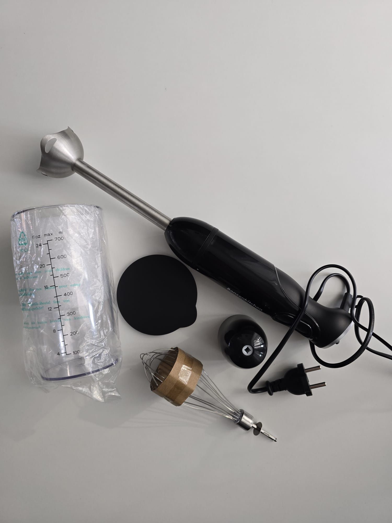 Blender elektryczny ręczny 3w1 1000 W z miarką i trzepaczką HB3202