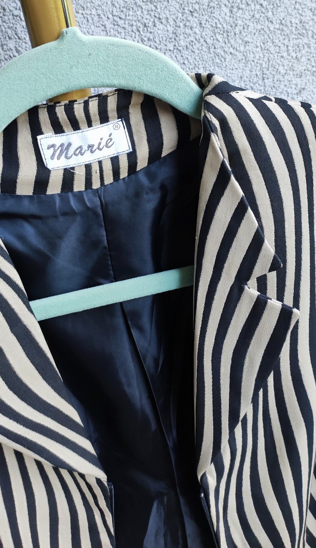 Żakiet marynarka damska biust 48 x 2 M L zebra zamek vintage lata 90
