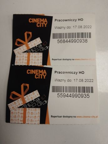 Za darmo 2 bilety do kina Cinema city