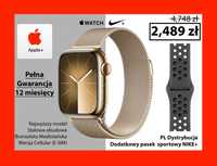 NÓWKA ZŁOTY Stalowy Apple Watch 8 41mm SIM Cellular 9 Gold GW-12ms FV!