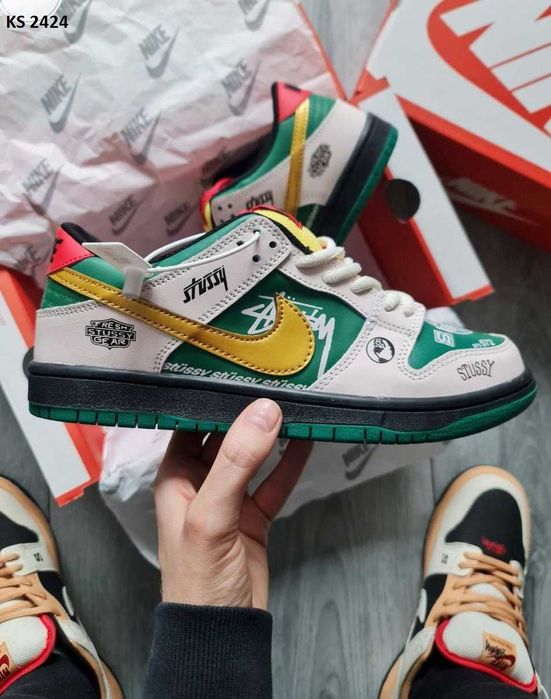 Кросівки Nike SB Dunk Low x Stussy Green Gray. Арт: KS 2424