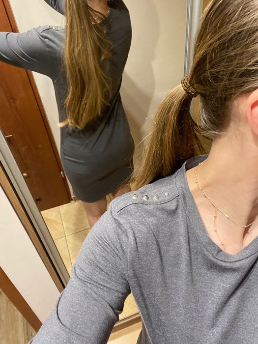 Sukienka Sinsay, szara z ćwiekami, rozm. M