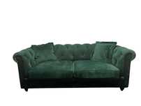Sofa Chesterfield Rozkładana Butelkowa Zieleń