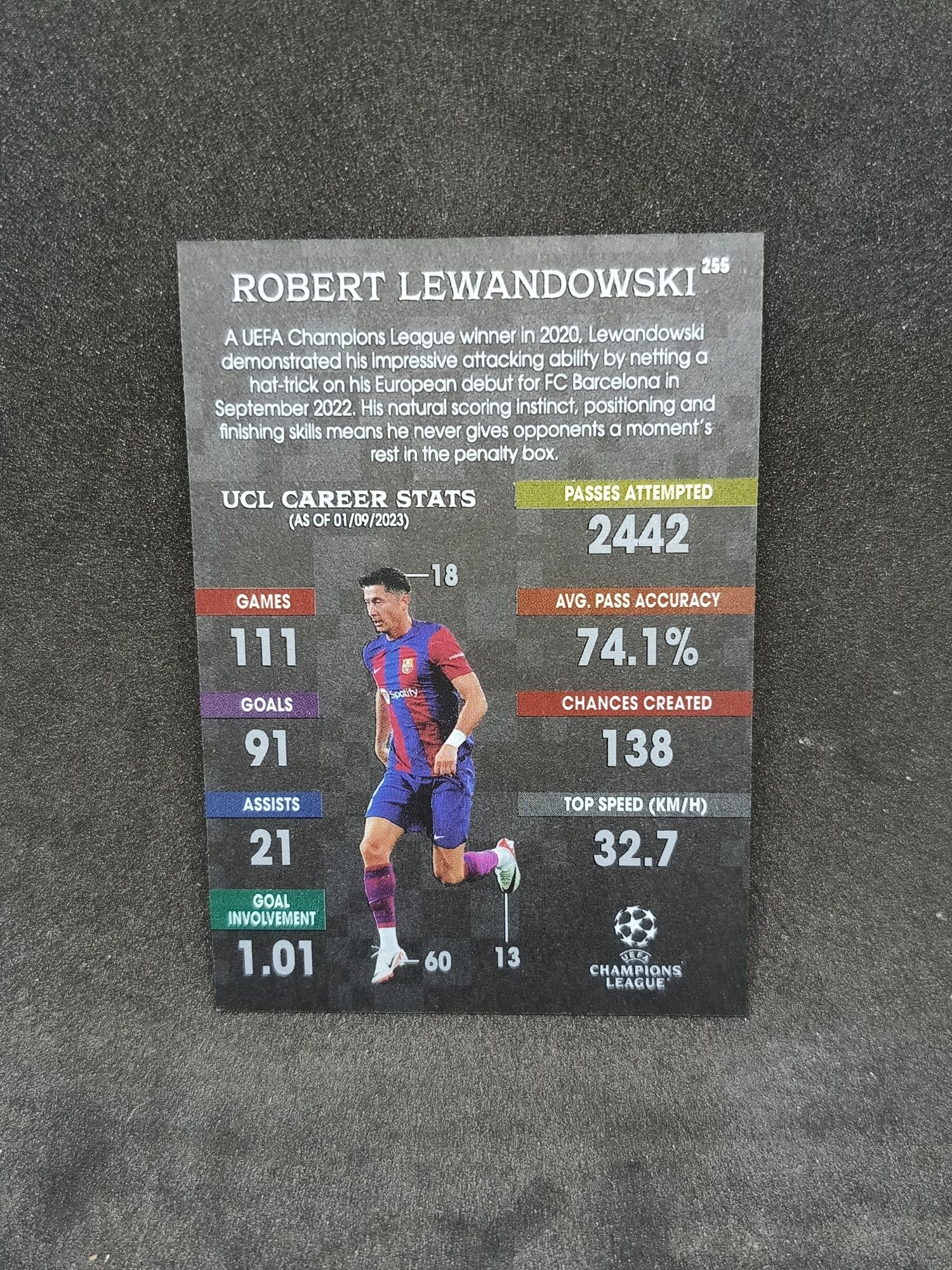 Karta Piłkarska Topps Robert Lewandowski Fc Barcelona Black Edge