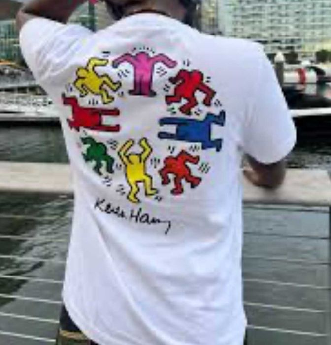Стильная трендовая футболка Keith Haring плотный хлопок, XL в идеале