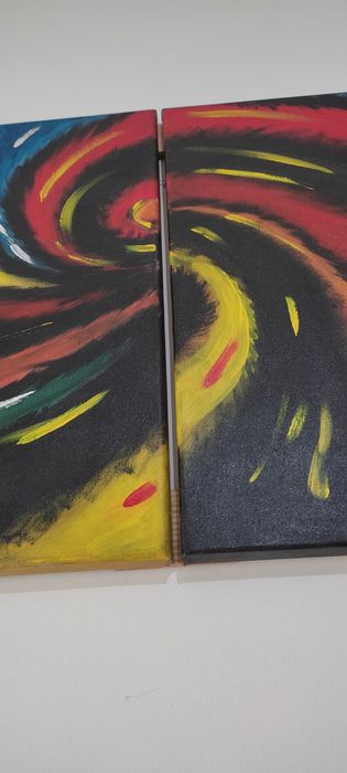 Pintura em tela díptico de Carlos Costa