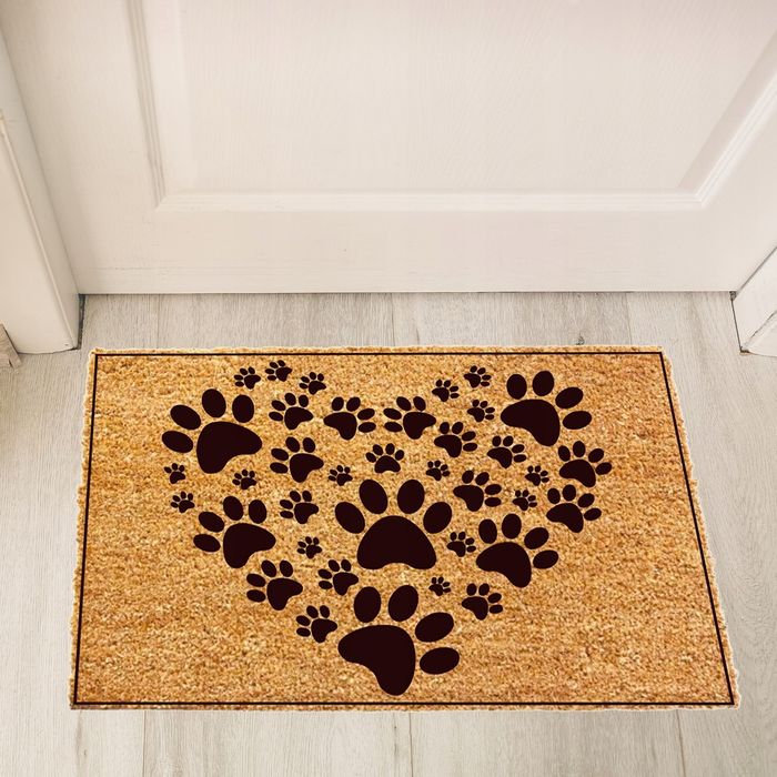 Wycieraczka pod drzwi gruba 60x90cm mata do butów SERCE ŁAPKI