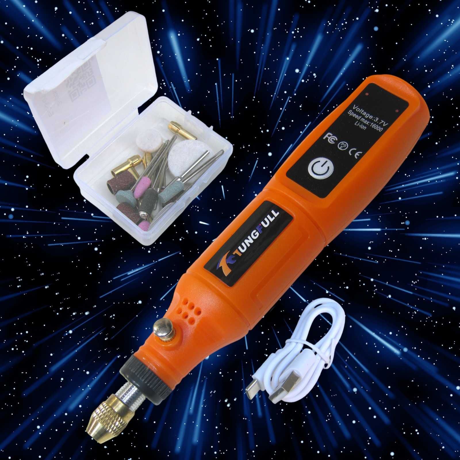 Мини-грaвер 3,7 В USB‑C + 24 насадки