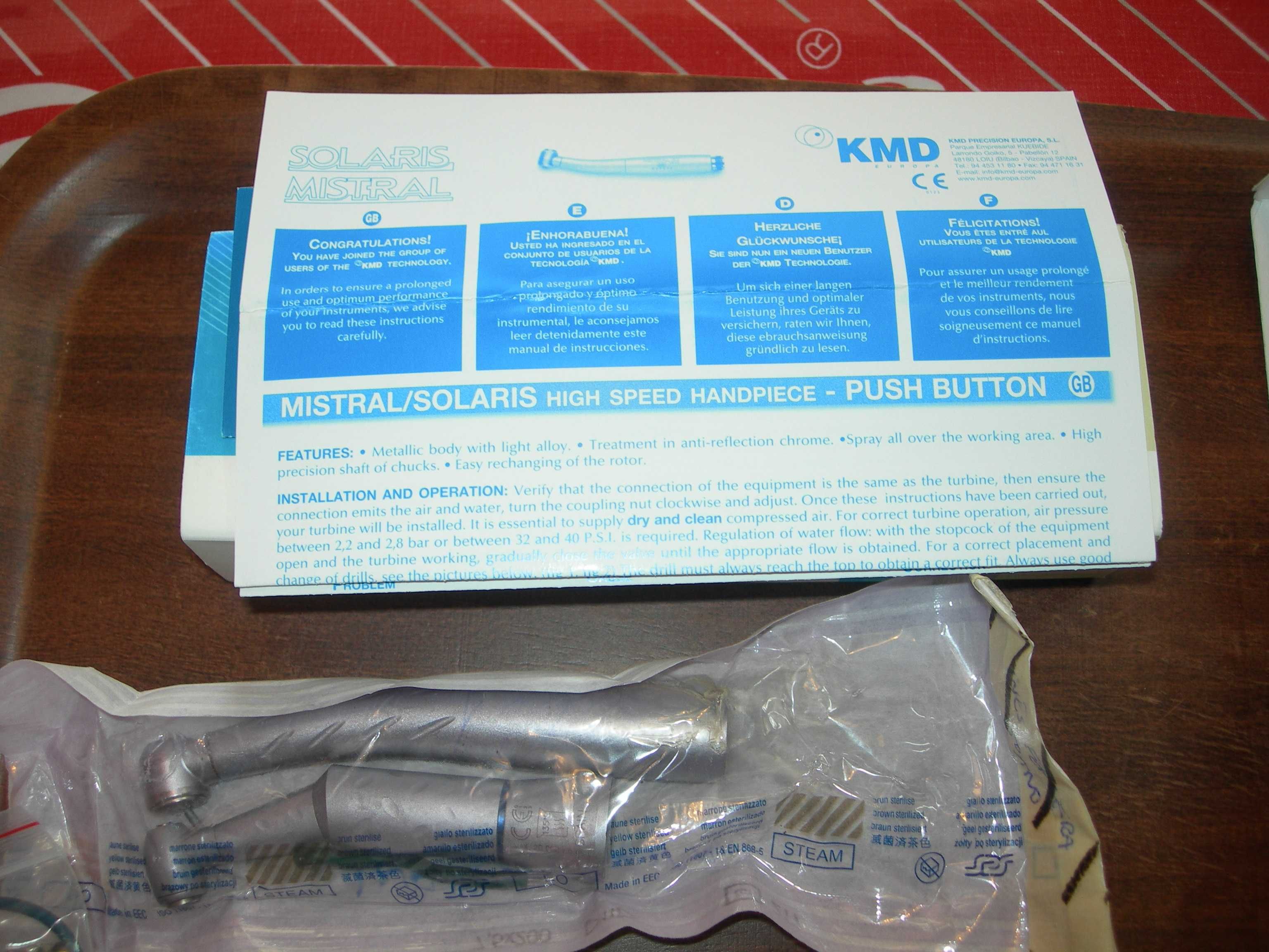 Turbina, Contra -ângulo e micromotor. KMD