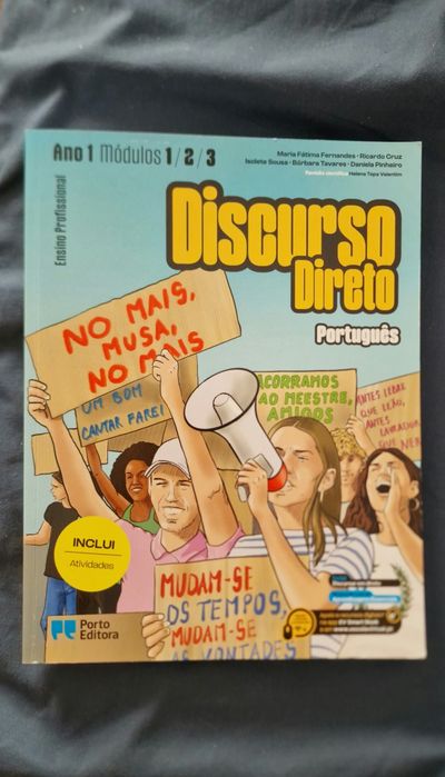 Livro Português, discurso direto, 1 2 3 módulos