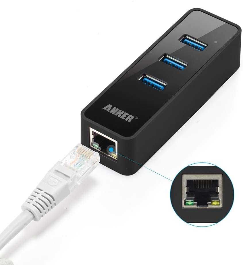 USB Хаб Anker AH212 USB 3.0 Type-A RJ45