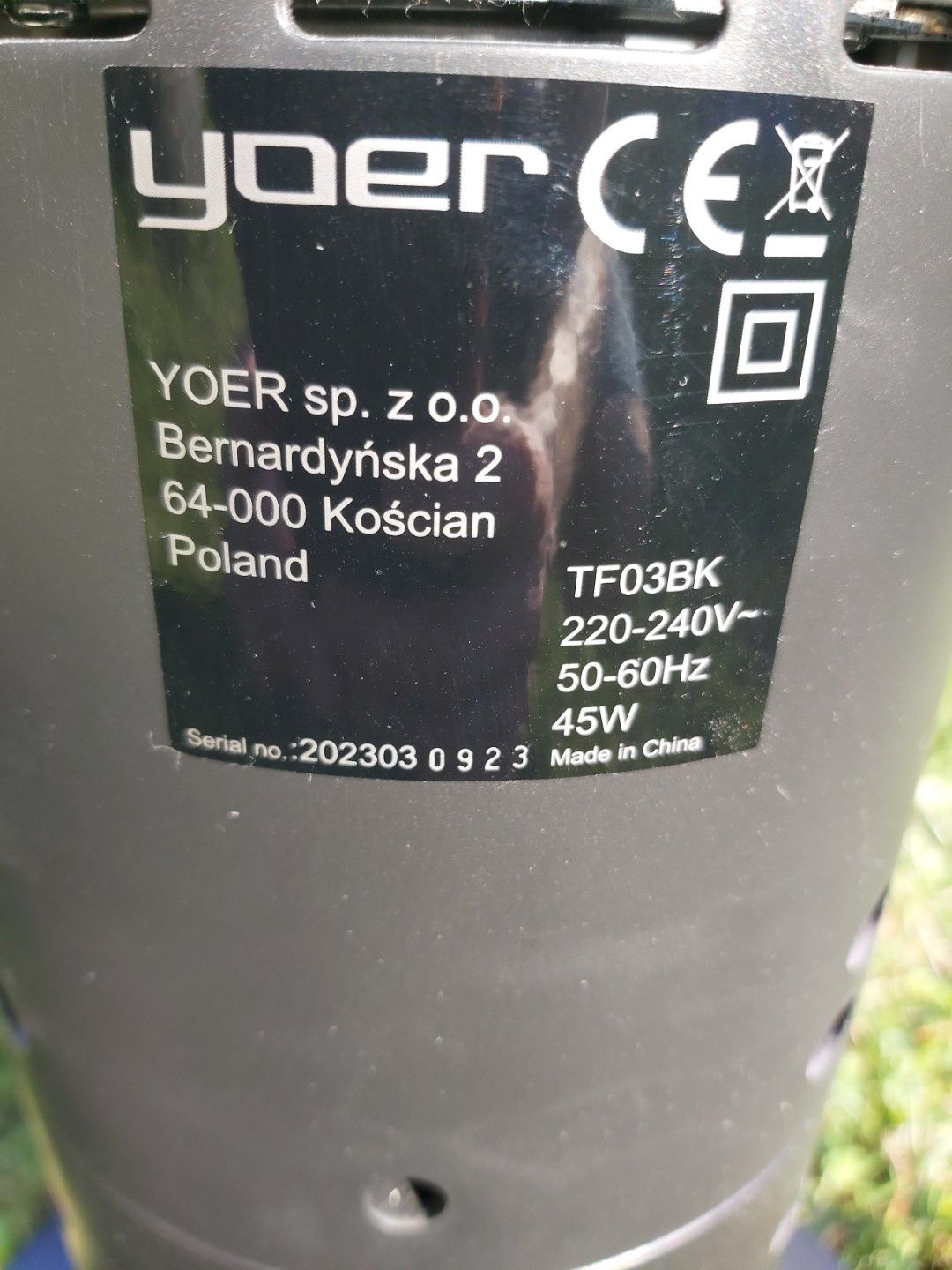 Wentylator kolumnowy i jonizator XXL Yoer Spiro TF03BK