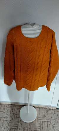 Musztardowy sweter w warkocze Primark rozmiar 42/44