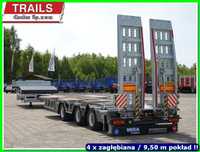Naczepa rozciągana dł. 18,60 m, zagłębiana x 4, szer. 3,00 m - NAJAZDY HYDRAULICZNE. !!!  Gotowe niskopodwozie - pokład dłł. 9.500 mm + rozciągany 5.000 mm!