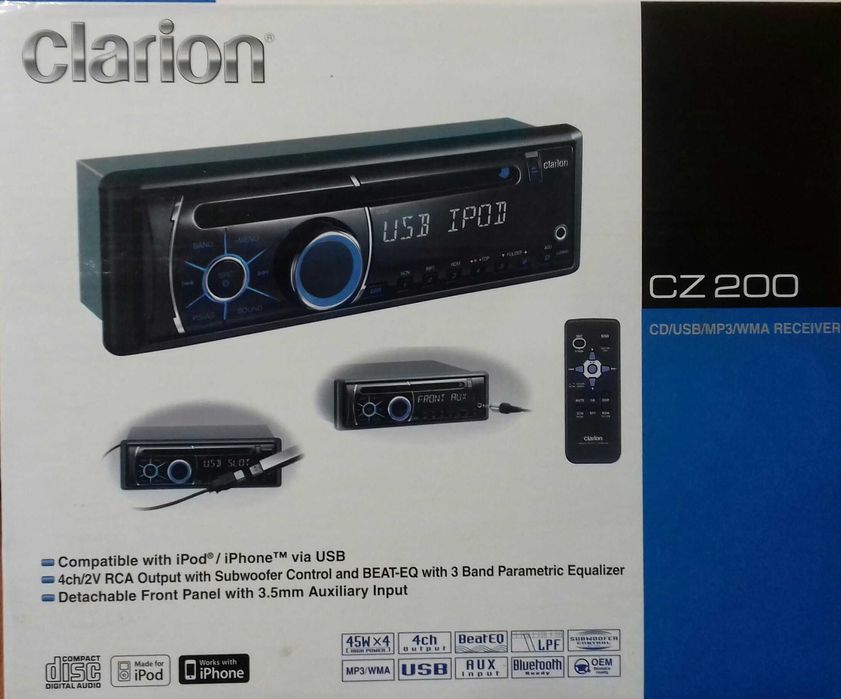 Автомагнітола Clarion CZ 200  CD/USB/MP3/WMA
