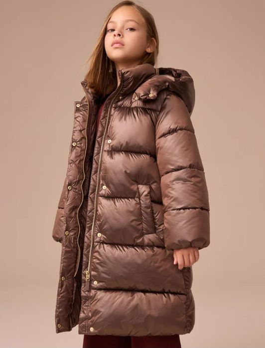 Зимова подовжена куртка пальто пуховик Next 134,140,146,152